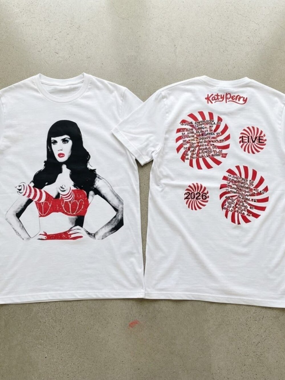 Katy Perry Summer Tour Vintage Graphic White T-Shirt S-4XL